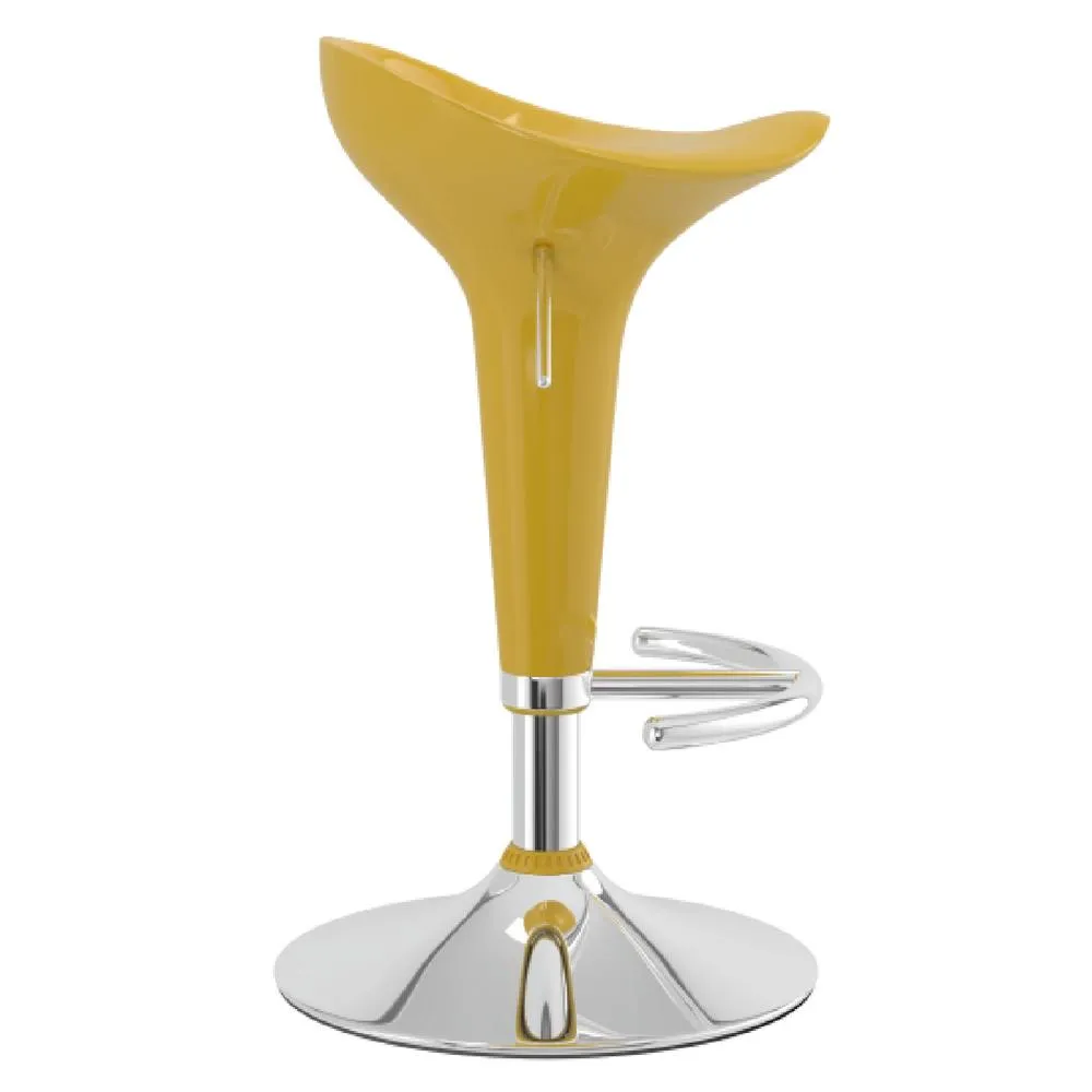 netfurniture Spakas Gloss Yellow Adjustable Kitchen Breakfast Bar Stool 3