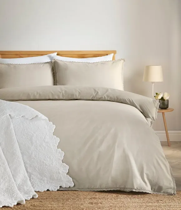 Pure Cotton Lace Duvet Cover & Pillowcase Set 2