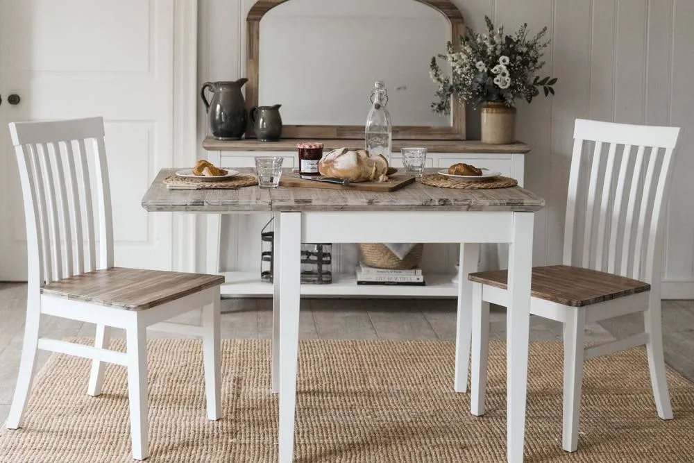 Statement Furniture Florence Square Extendable Kitchen Dining Table in White 1