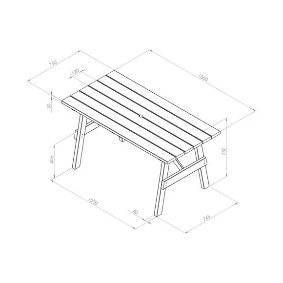 Freya Wooden Garden Dining Table 5