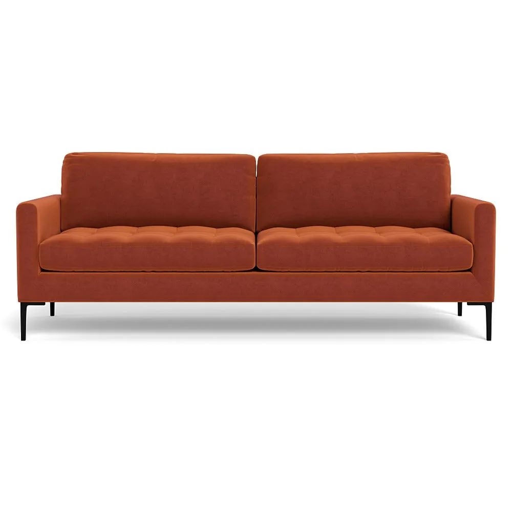 Heal's Eton 4 Str Sofa Cotton Velvet Russet Black Feet 1