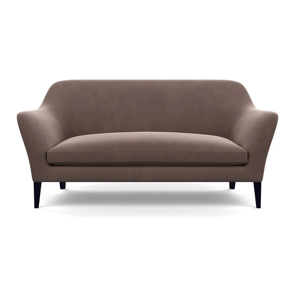 Heal's Wallis 3 Seater Sofa Smart Velvet Mouse Black Painted Oak Feet