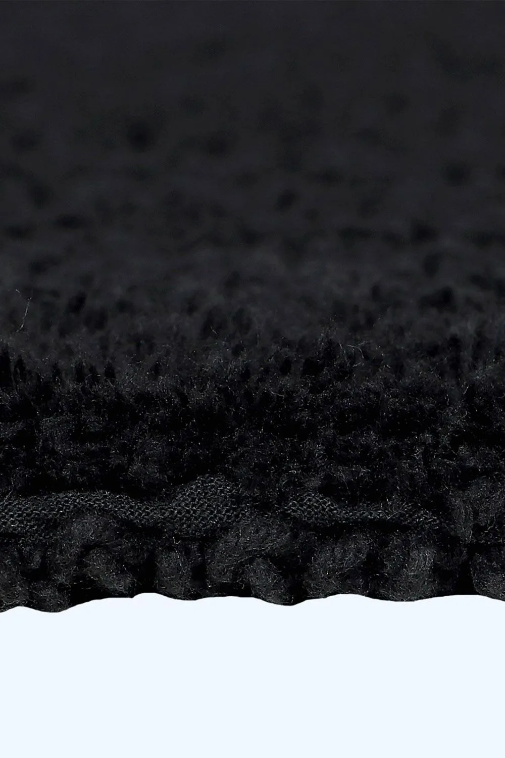 Homescapes Luxury Square Bath Mat 1600GSM 100% Cotton Reversible Shower Mat, 50cm in Black 5