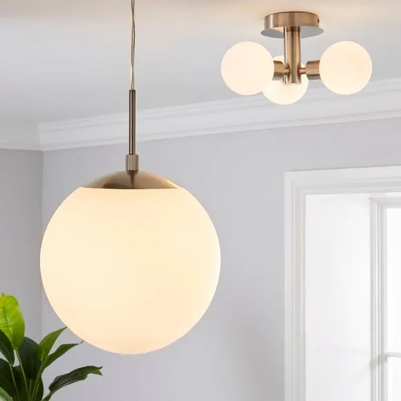 Hamptworth Dome Frosted Glass Pendant Light 6