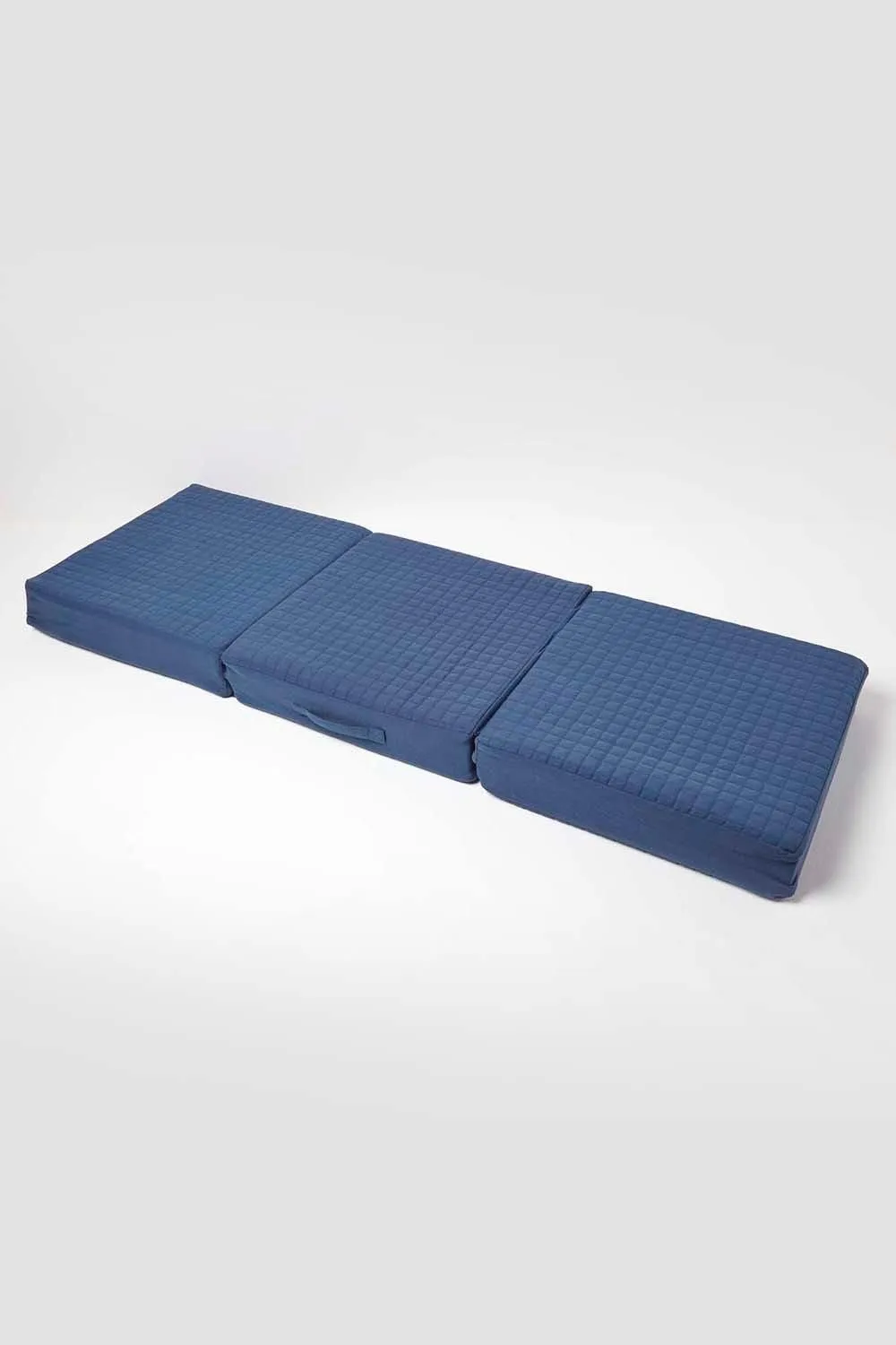 Homescapes Cotton Orthopaedic Foam 3 Seater Booster Cushion in Navy 3