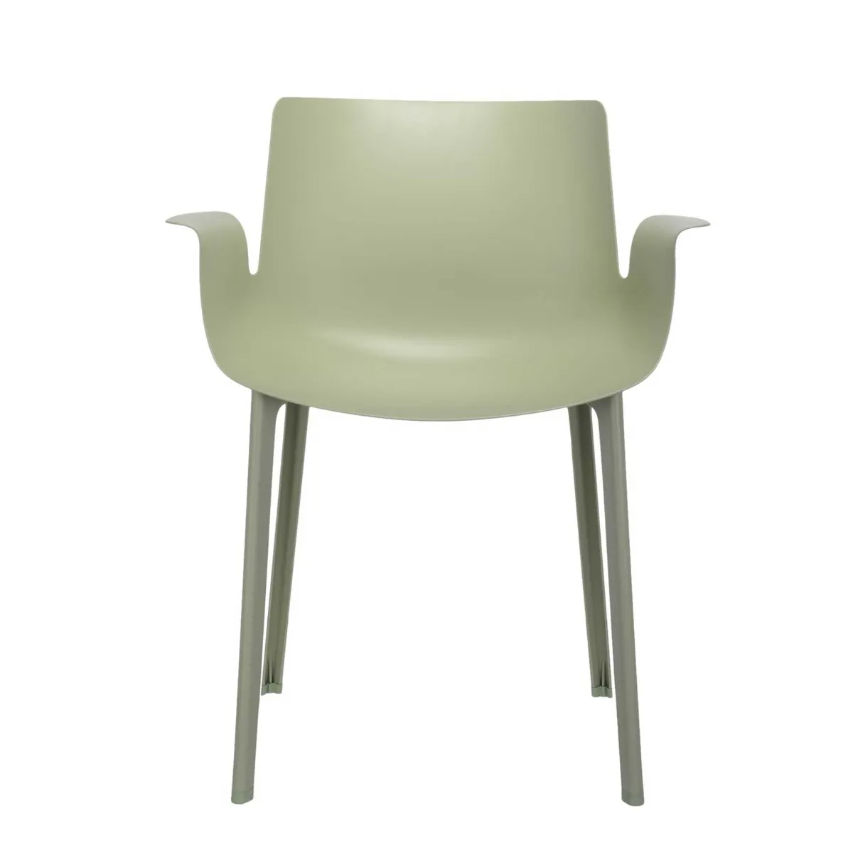 Kartell Piuma Dining Chair With Arms, Green Plastic | Barker & Stonehouse 2