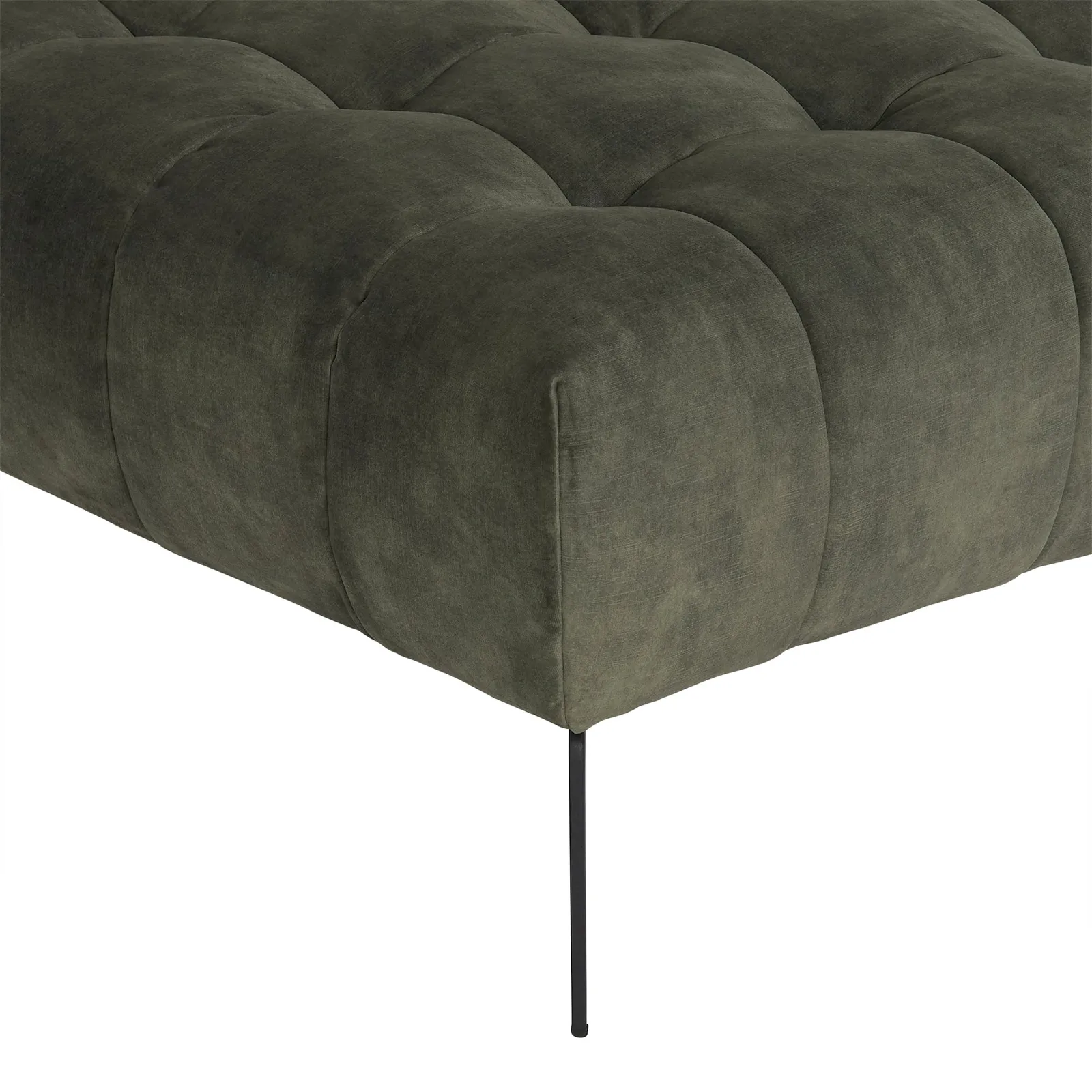 Azalea Footstool 39X92X92Cm, Green Fabric | Barker & Stonehouse 4