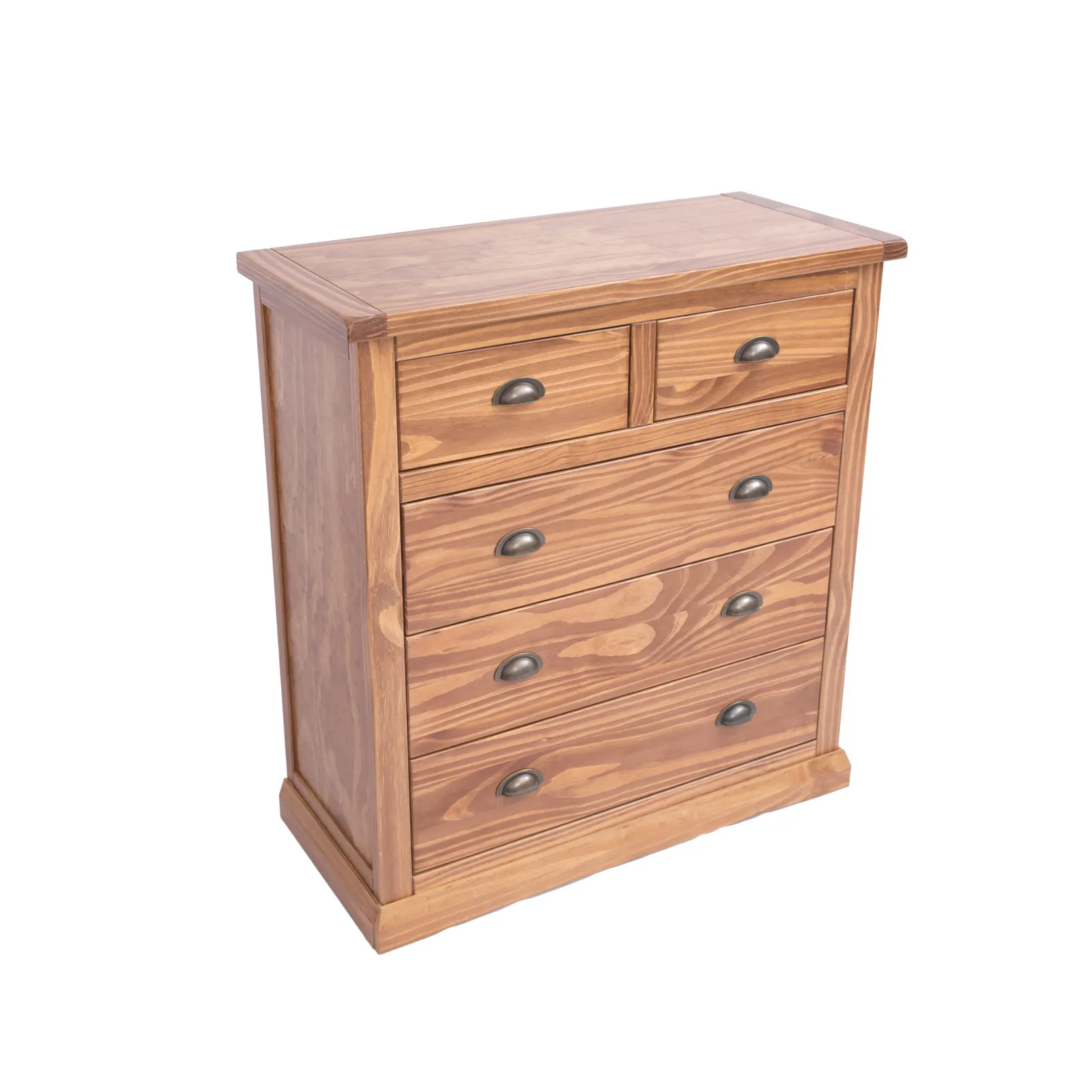 Cabinet Bits Tirolo 5 Drawer Chest of Drawers Brass Cup Handle in Brown 3