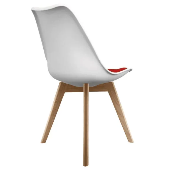 Fusion Living Soho White Plastic Dining Chair with Squared Legs 5
