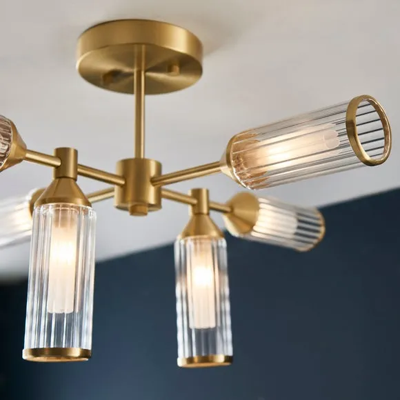 Vogue Bailey Art Deco 6 Light Semi Flush Ceiling Light 2
