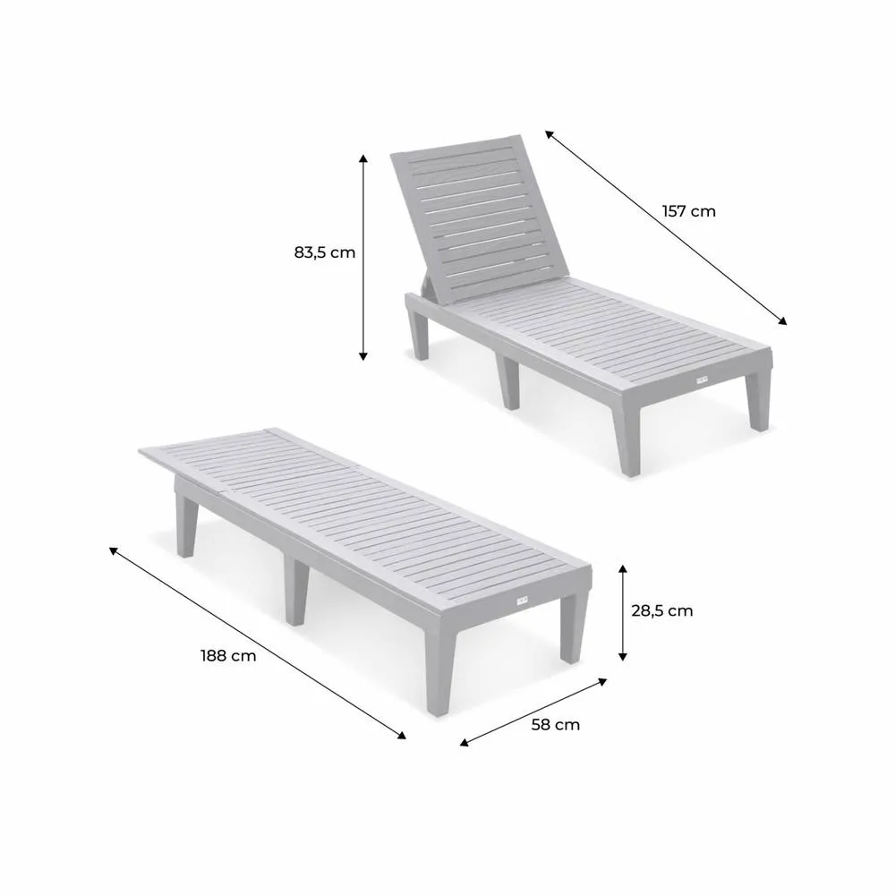 sweeek Pair of plastic sun loungers with textured wood effect in Black 6