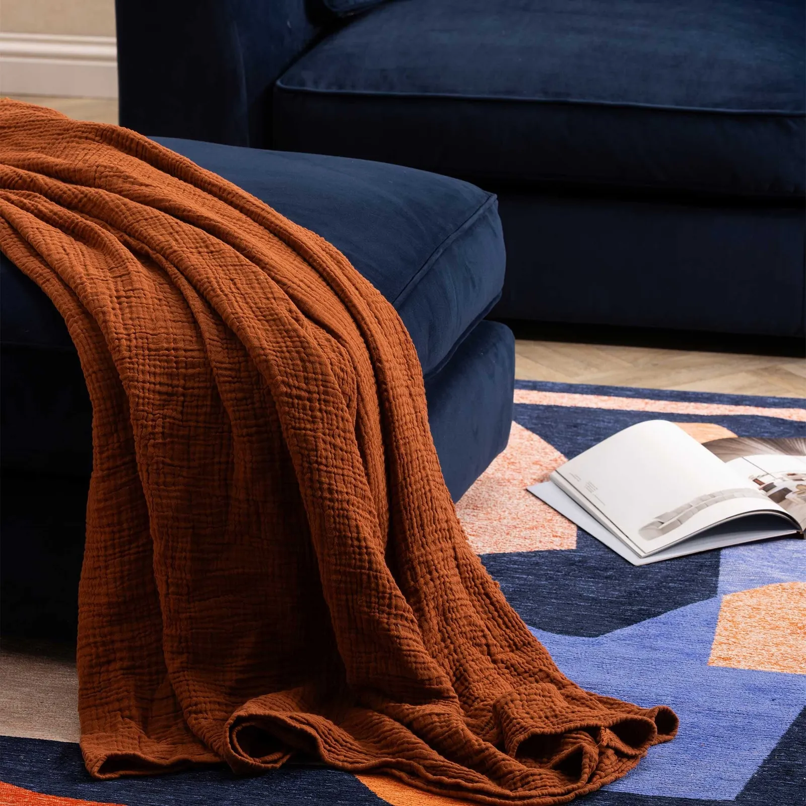 Harrington Combi Stool, Navy Fabric | Barker & Stonehouse 3