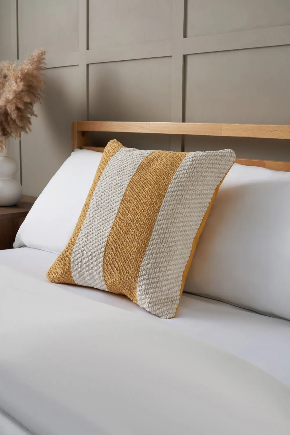BHS Herringbone Cushion in Yellow 1