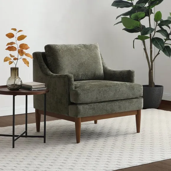 Zella Olive Chenille Occasional Chair