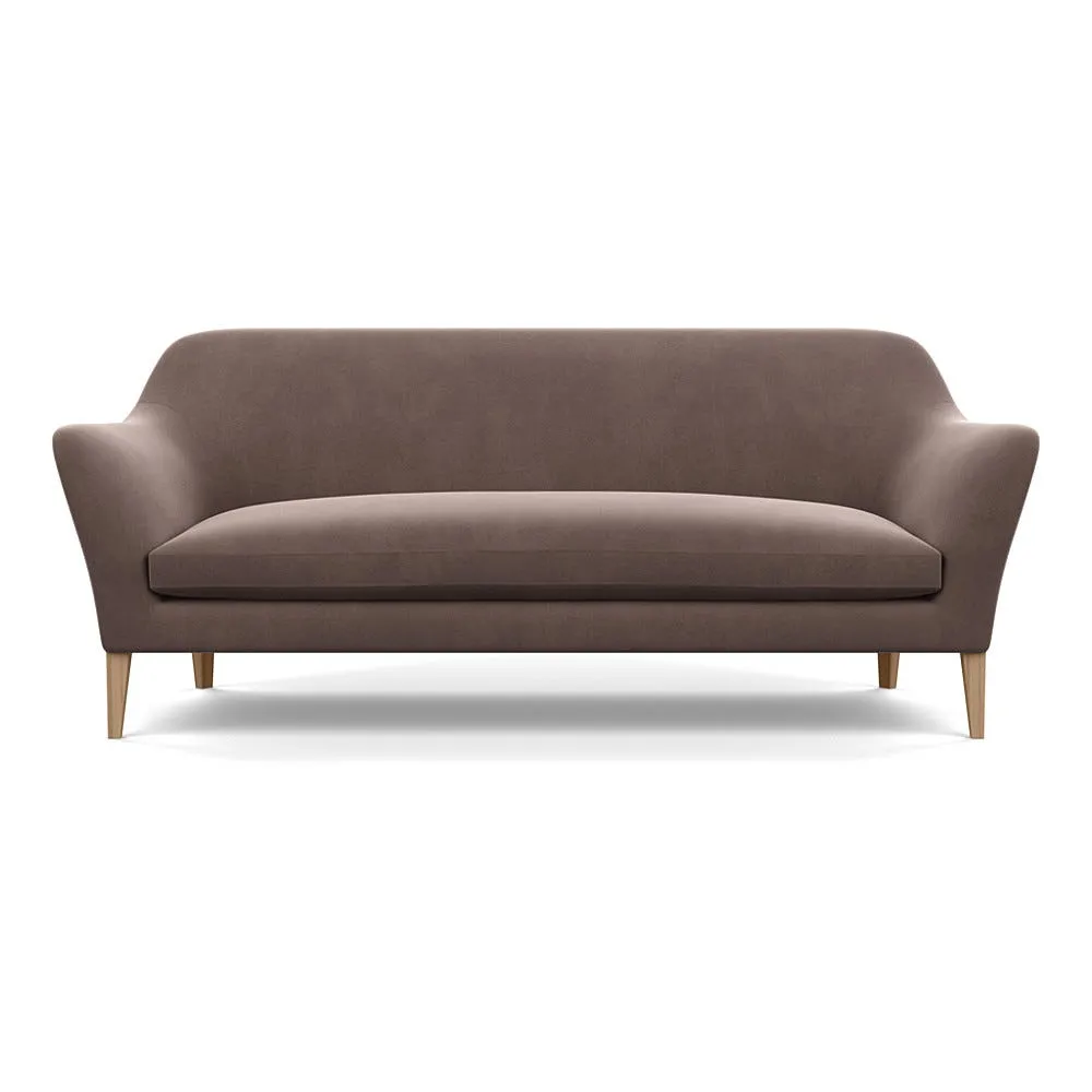Heal's Wallis 4 Seater Sofa Smart Velvet Mouse Stained Oak Feet