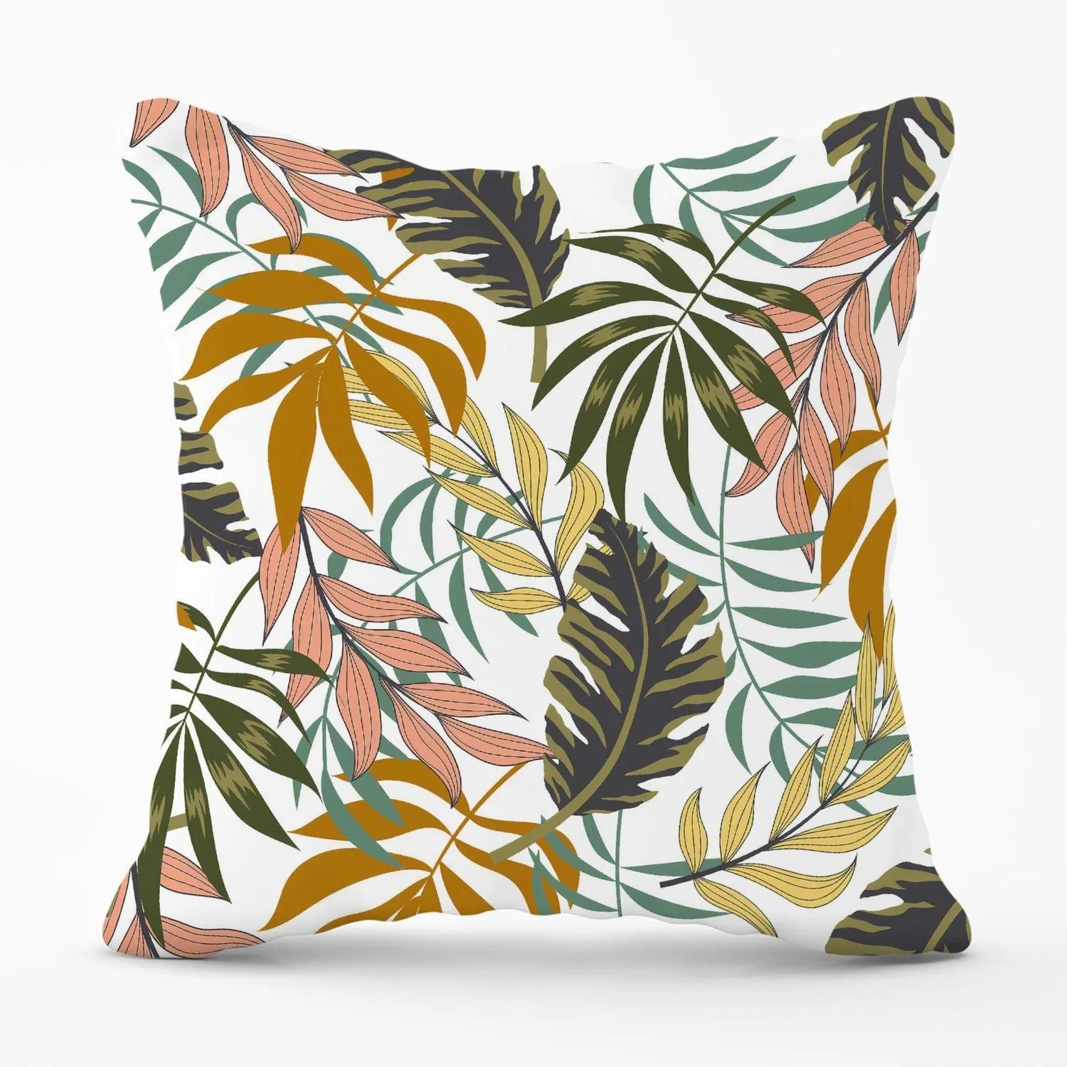Warren Reed - Designer Tropical Leaves Outdoor Cushion in Green