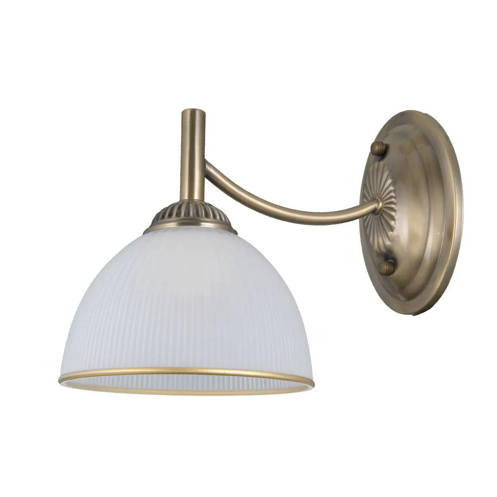 Netlighting Fener Dome Wall Lamp Antique Brass in Gold