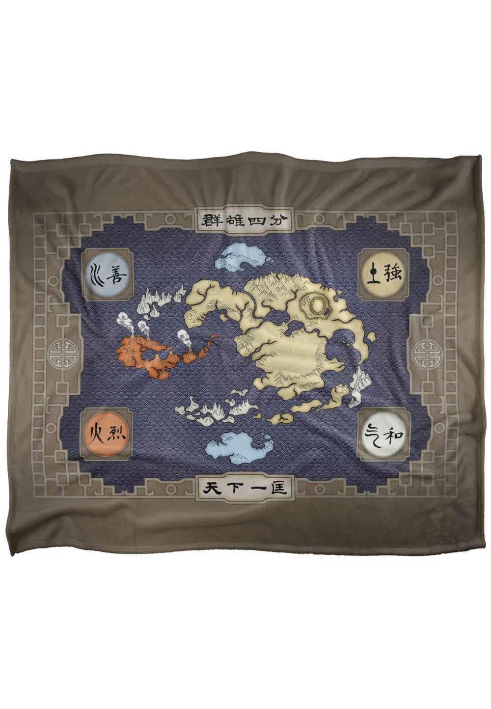 Avatar: The Last Airbender Avatar The Last Airbender Map Silky Touch Super Soft Throw Blanket 152 X 127 cm in White