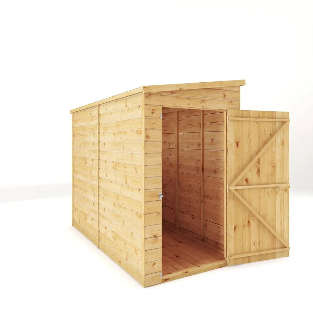 Mercia 8x4 Feet Modular Shiplap Pent - Windowless - L252 x W127.9 x H203.3 cm in Light Brown 2