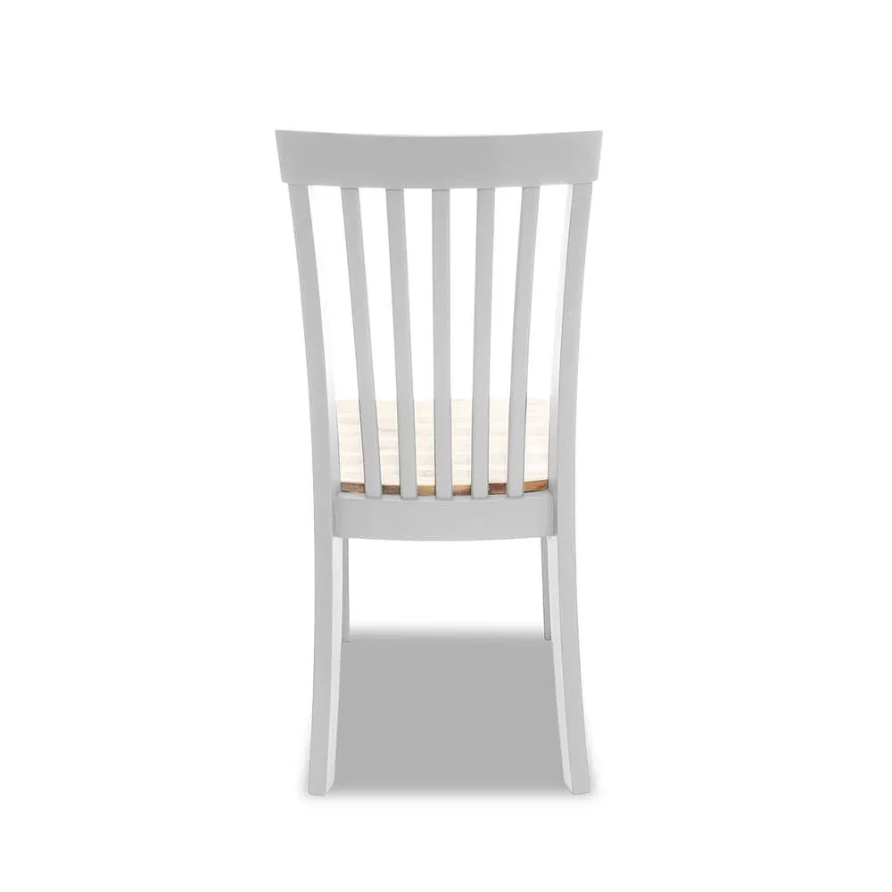Statement Furniture Florence Highback Wooden Seat Chairs Set of 4 in White 4