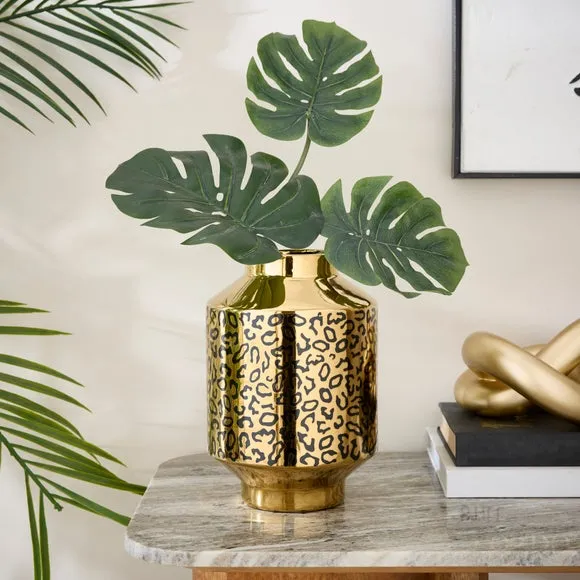 Gold Leopard Print Vase