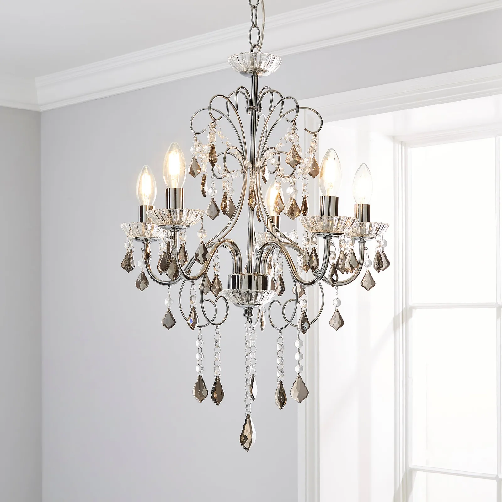 Sophy 5 Light Chandelier Chrome