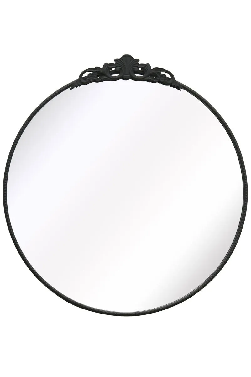 MirrorOutlet Black Metal Framed Round Decorative Wall Mirror 39" X 39" (100x100CM) 3