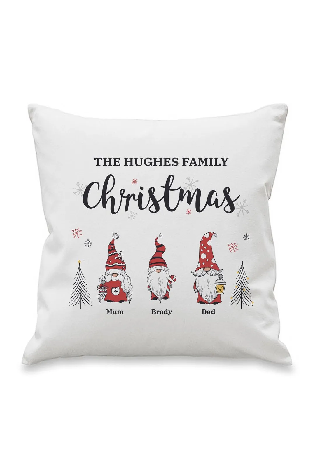 Personalised Memento Company Personalised Gonk Family Christmas Cushion in White