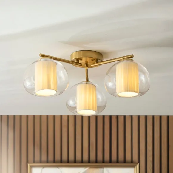 Harnell 3 Light Flush Ceiling Light