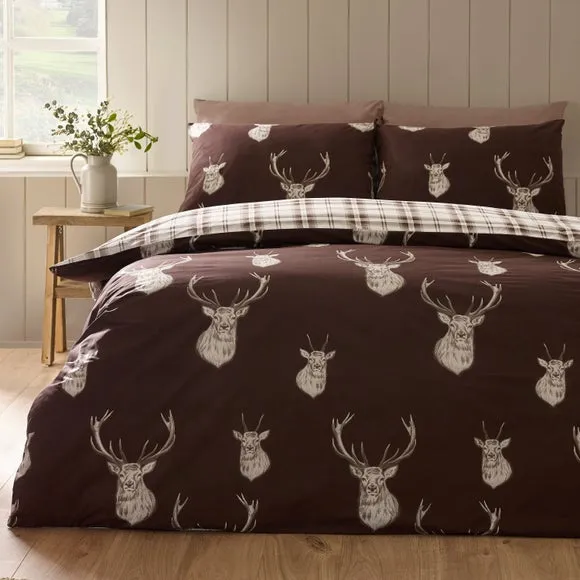 Catherine Lansfield Stag Polycotton Duvet Cover & Pillowcase Set 1