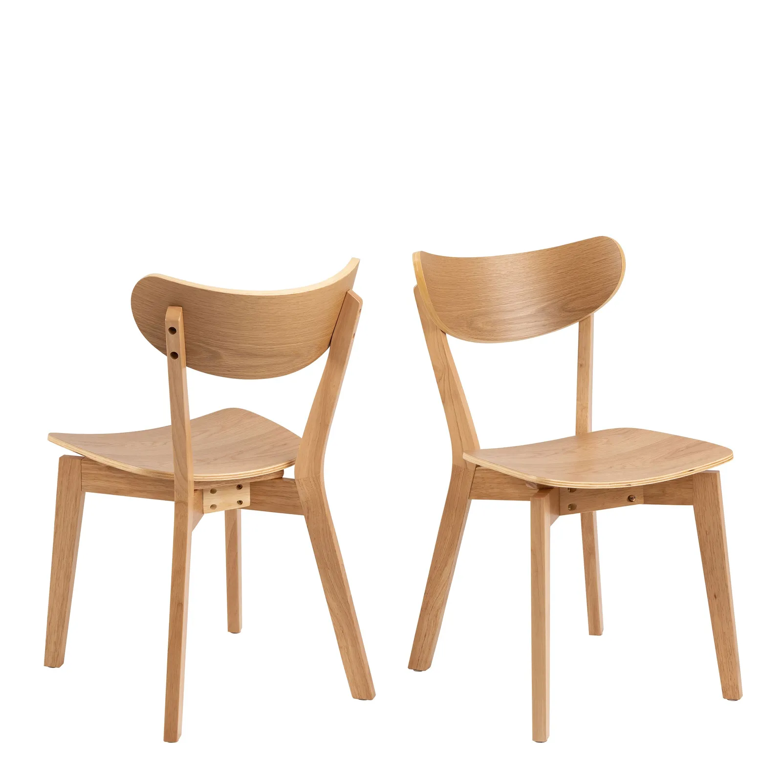 Furniture To Go Roxby Oak Table 105x76cm with 4 Roxby Oak Dining Chairs in Brown 5