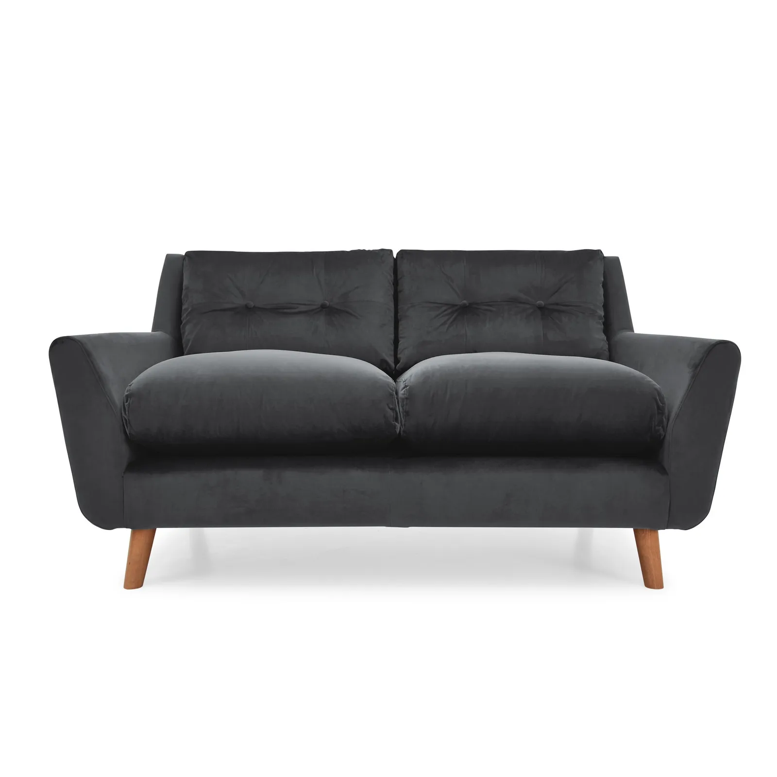 Halston Fabric 2 Seater Sofa Black