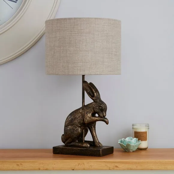 Hare Licking Paw Table Lamp 2