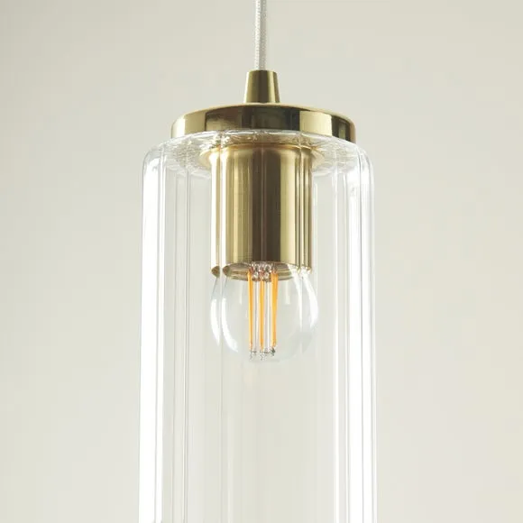 Dorma Henstone Ribbed Adjustable Pendant Light 3