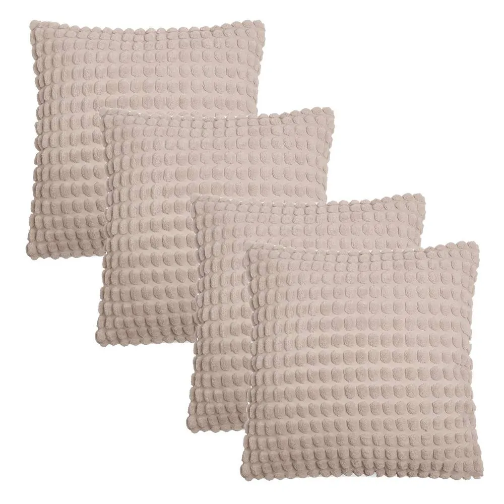 OHS 4 Pack Bobble Cushion Covers Home Decor Set in Natural