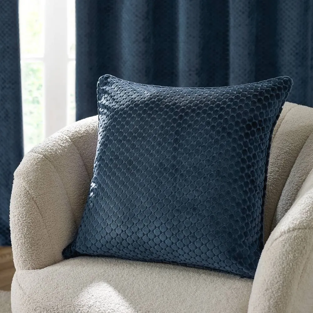 Paoletti Neptune Velvet Cushion in Navy