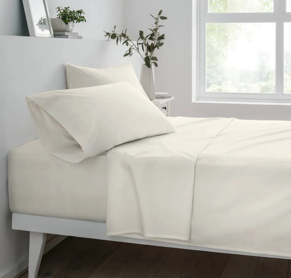 Smart Living Luxury 100% Egyptian Cotton Housewife Pillowcase Pair in Ivory 2