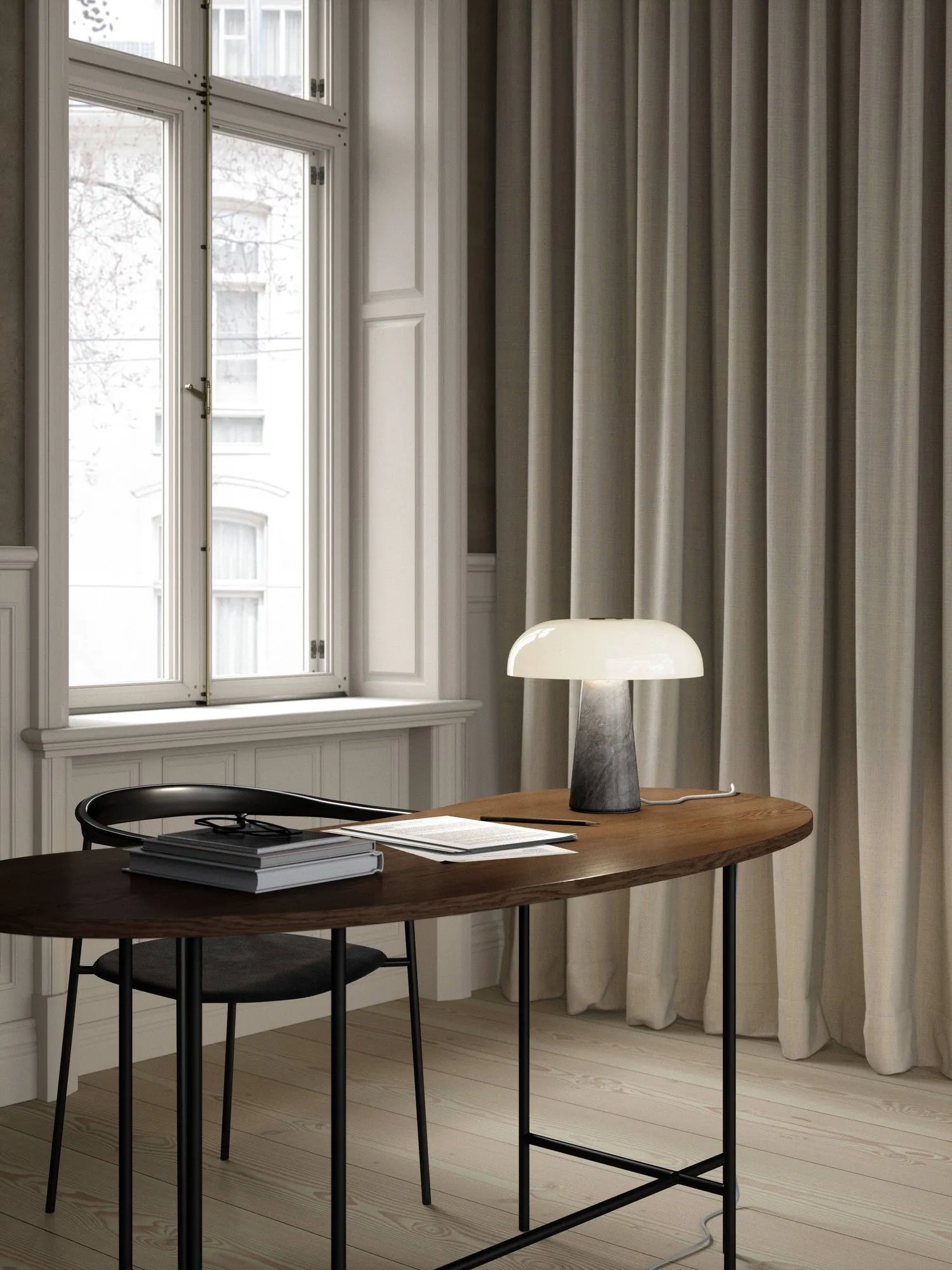 Nordlux Glossy Table Lamp Grey Marble Livingroom E27 Switch 5