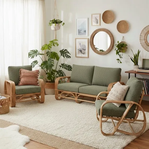 Desser Pretzel Rattan 3 Seater Sofa & 2 Chairs Set