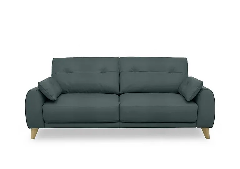 Malmo Leather 3 Seater Sofa - BV Lake Green