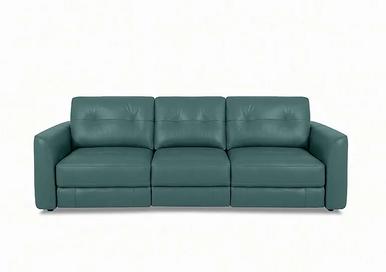 Drift 3 Seater Leather Power Glider Sofa - BV Lake Green - Sofas and Armchairs - In Time for Christmas