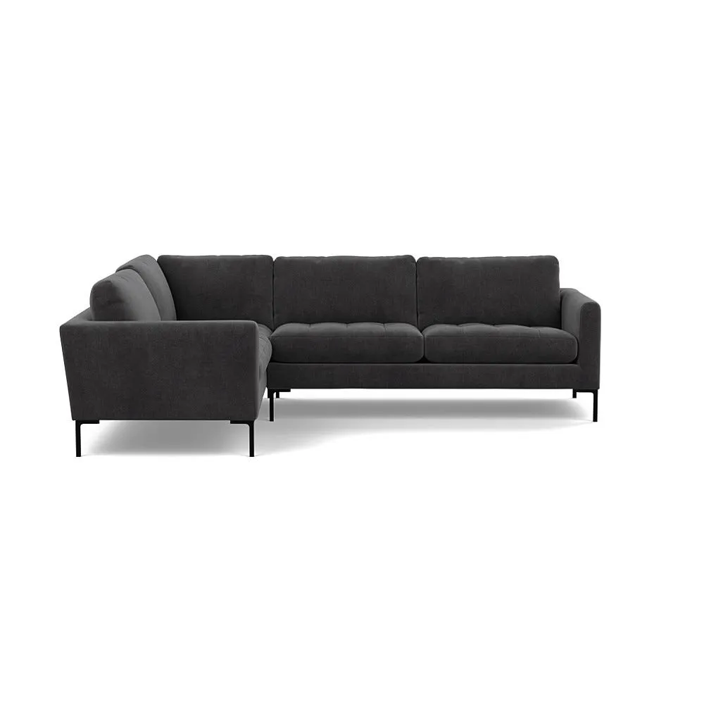 Heal's Eton Left Hand Facing Corner Sofa Smart Luxe Velvet Nickel Black Feet 1