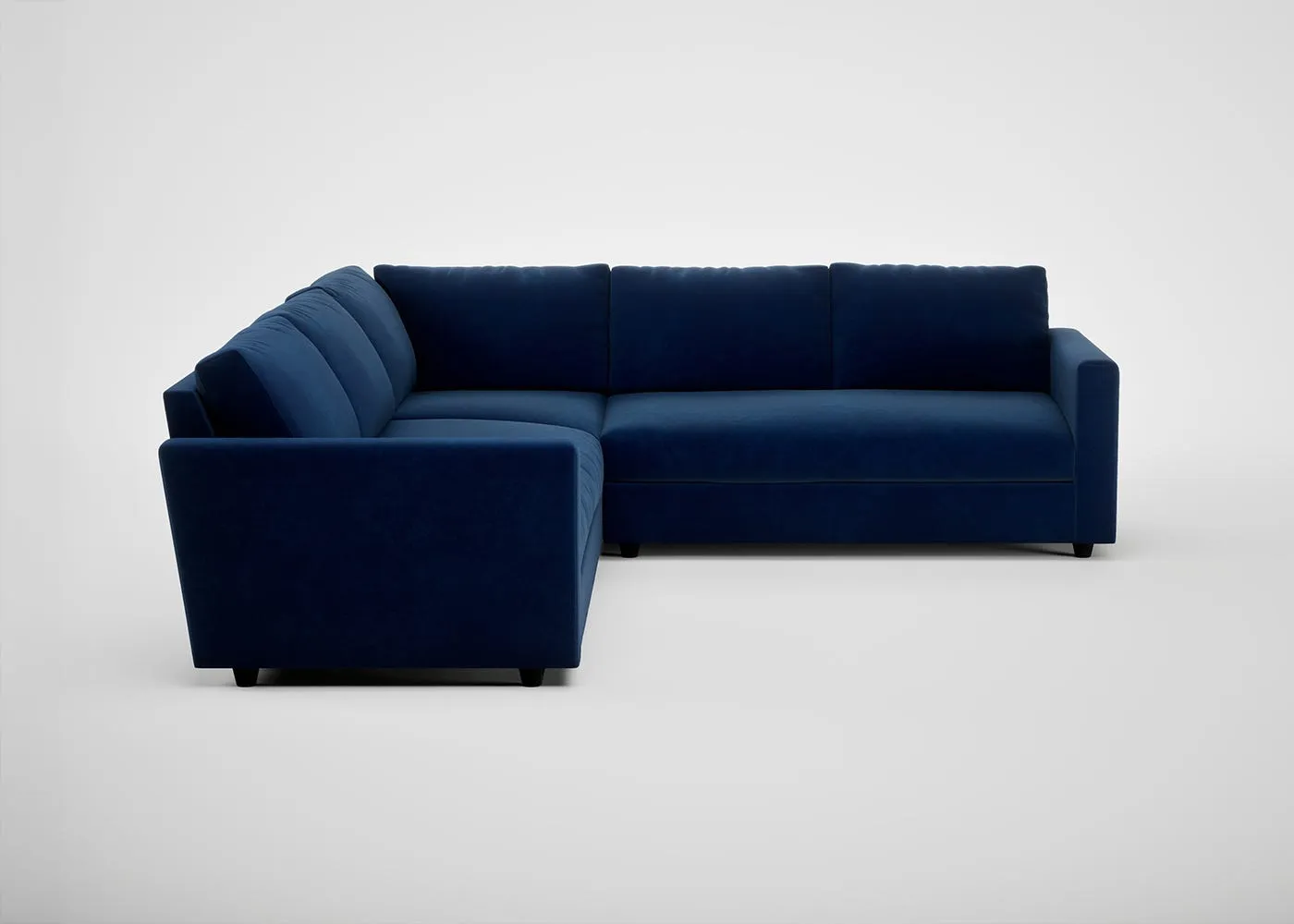 Heal's Nimbus II Large Corner Sofa Smart Velvet Dusk Black Feet 1