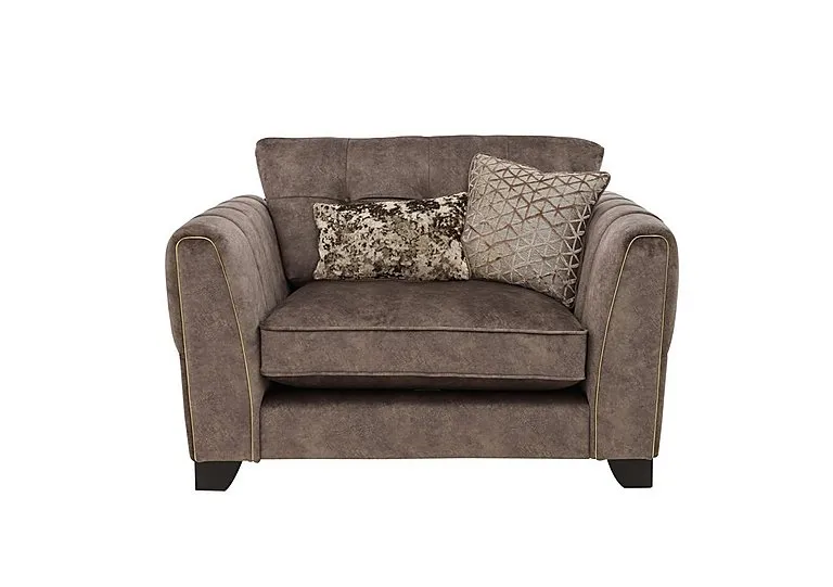 Mariah Classic Back Fabric Snuggler Chair - Dapple Chocolate