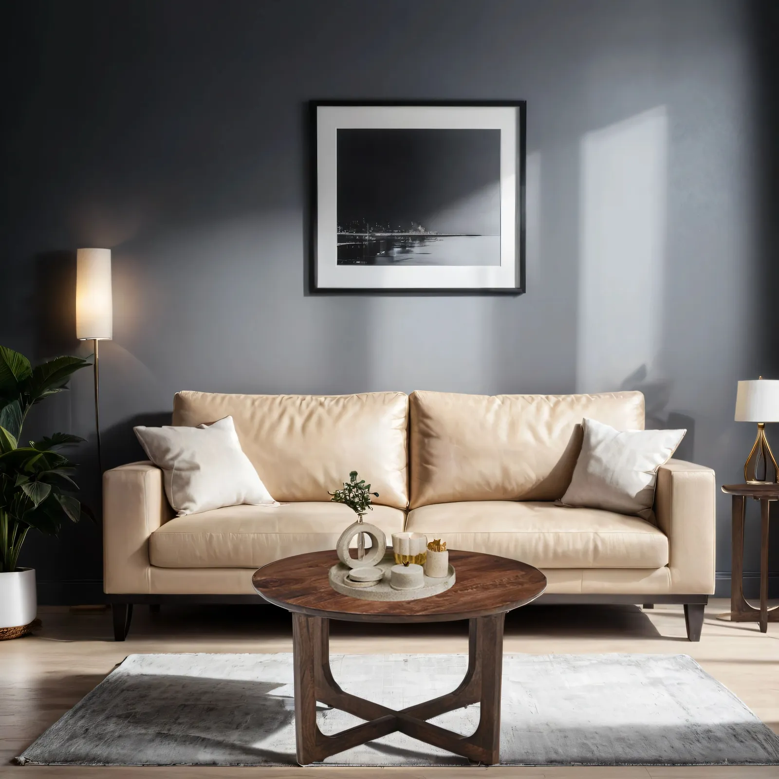 IH Design Nolan Natural Mango Wood Round Coffee Table in Brown 3