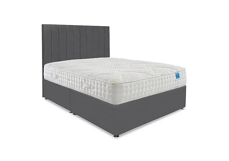 Luxury Firm Divan Set - King Size - Plush Dark Grey