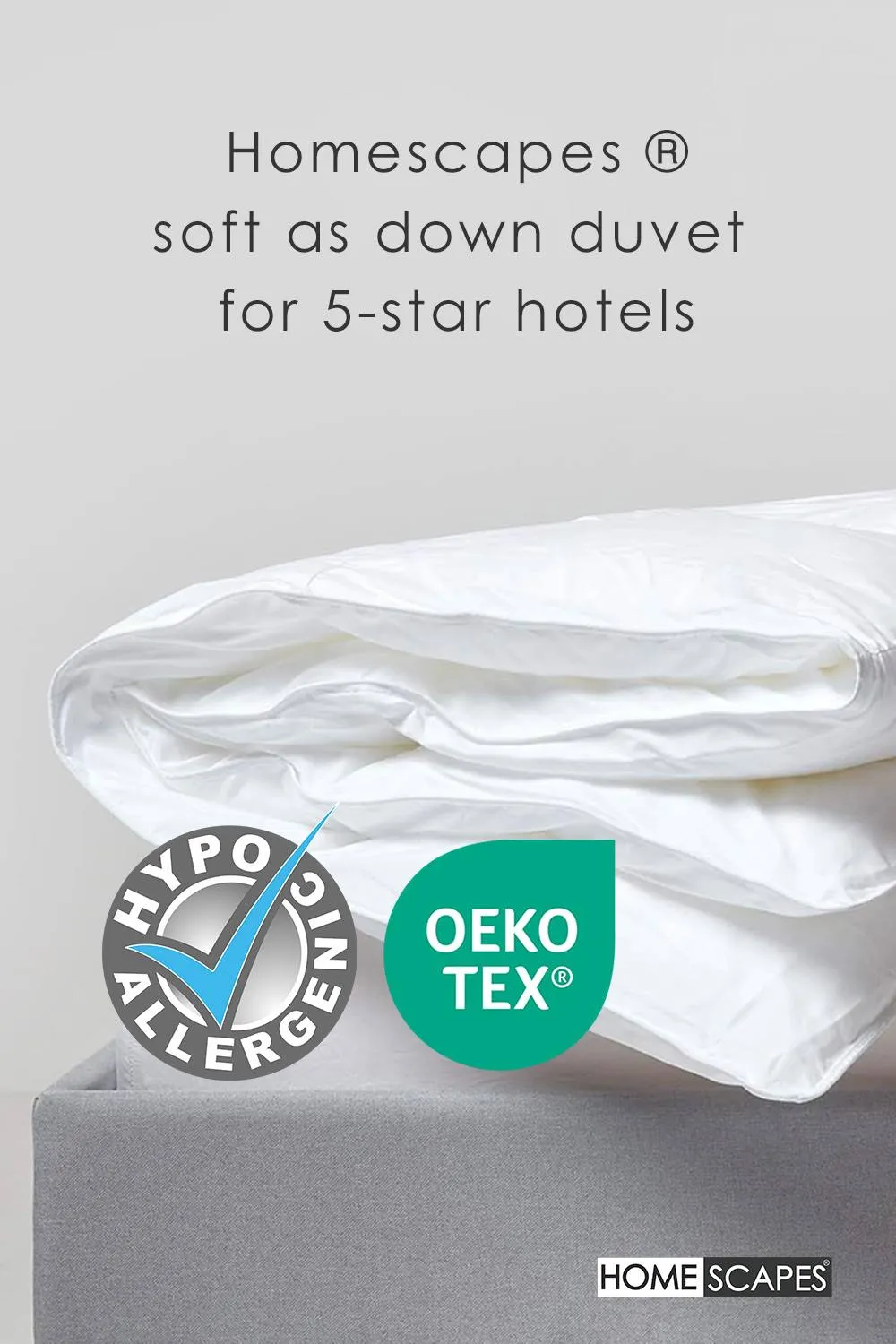 Homescapes Luxury Hotel Soft as Down Super Microfibre 2.5 Tog Summer Duvet in White 2