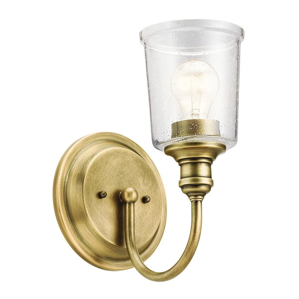 Netlighting Waverly 1 Light Wall Light Natural Brass E27 in Yellow 2