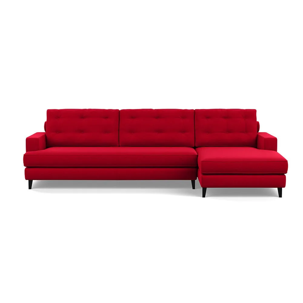 Heal's Mistral Right Hand Corner Sofa Melton Wool Red Oxide Black Feet