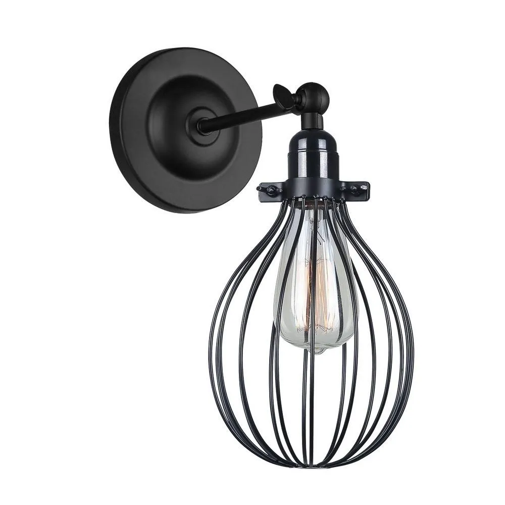 Netlighting Industrial & Retro Wall Lamp Black 1 Light E27